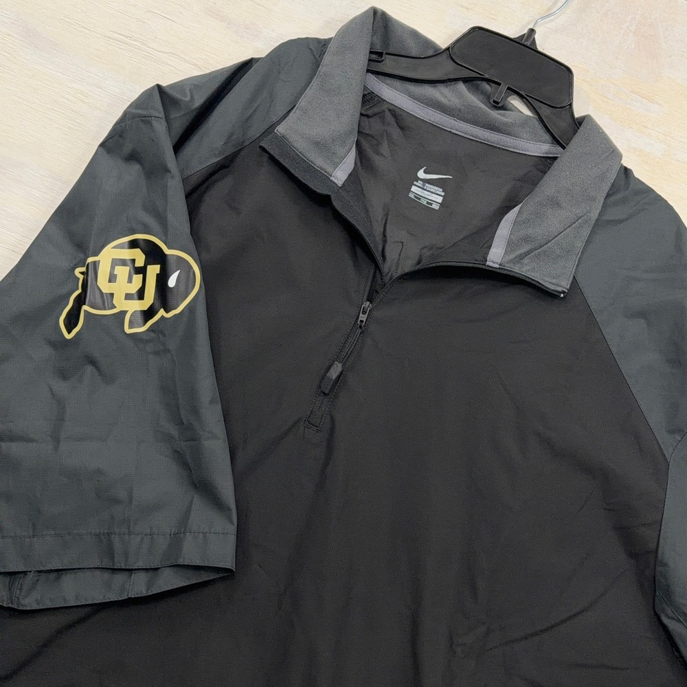 Nike Pullover Colorado Buffaloes 1/4 Zip Windbreaker Black Mens XXL